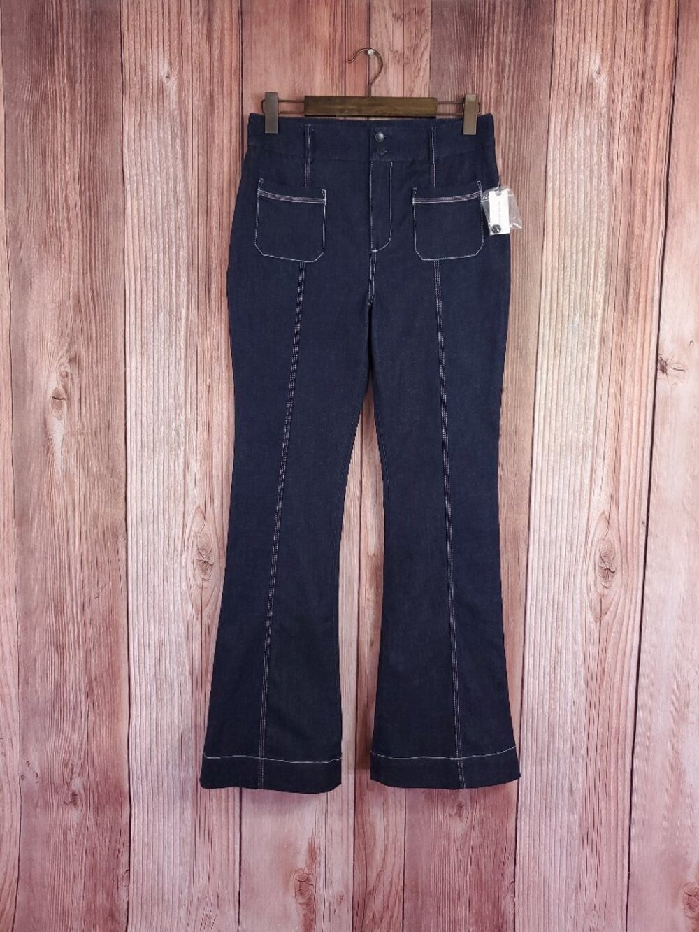 NWT Anthropologie Pilcro High Rise Flare Jeans Womens 29 Slim Fit Denim Stretch